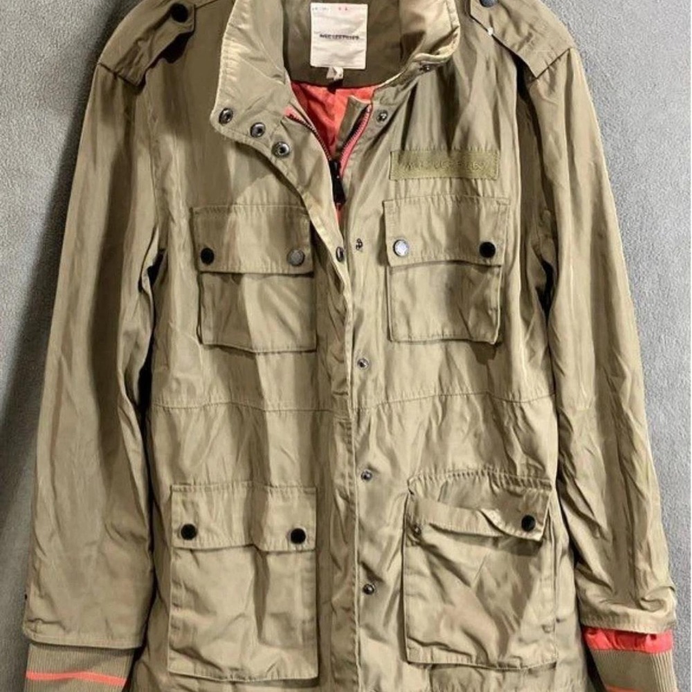 Avec Les Filles Mens Khaki Barn Coat Utility Field Jacket Green Small 67474